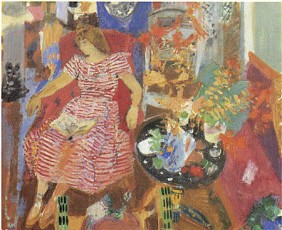 Figure au guéridon noir