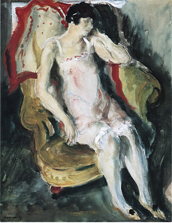 Femme assise dans un intérieur