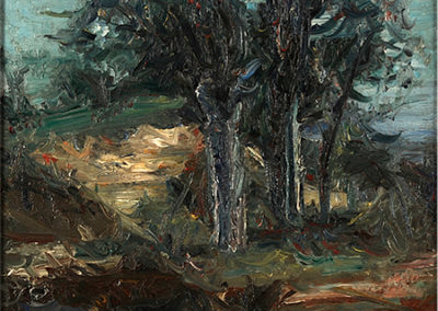 Paysage: deux arbres